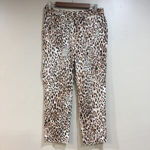 Banana Republic Cheetah Print Jogger Pants‎ Womens S 100% Lyocell Lounge Luxury